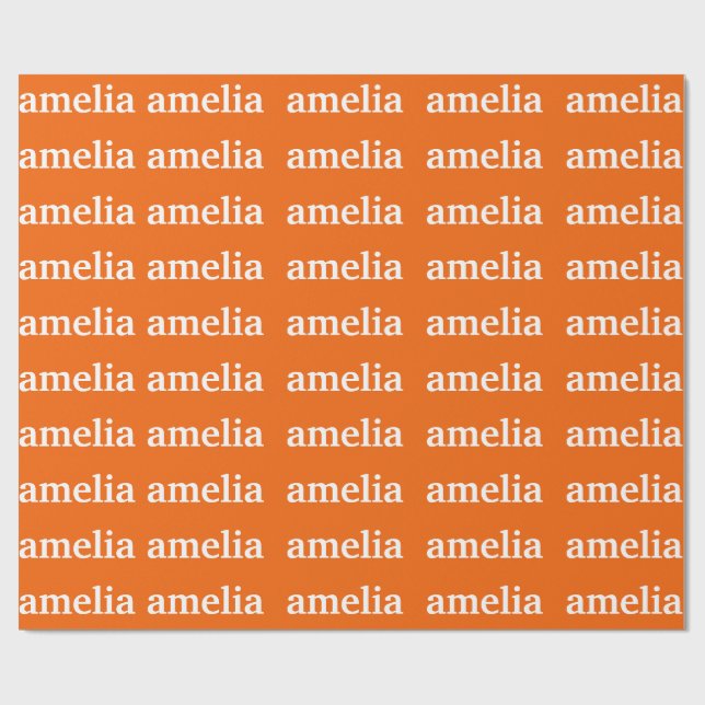 Papel de embrulho personalizado com nome repetido (Aberto)