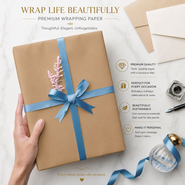 Papel de embrulho personalizado cor de pêssego (Criador carregado)