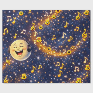Papel de embrulho personalizado da Galáxia da Lua 