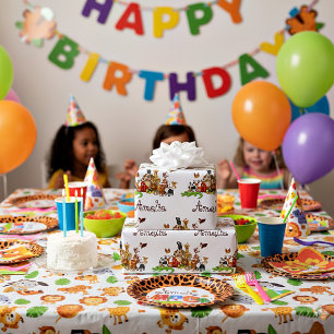 Papel de embrulho personalizado de animais para cr