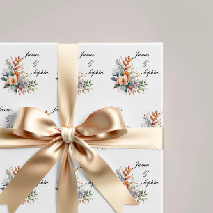 Papel de Embrulho Personalizado de Flores para Cas
