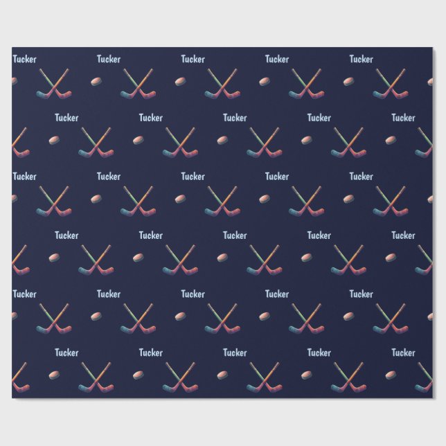 Papel de Embrulho Personalizado de Hóquei (Aberto)