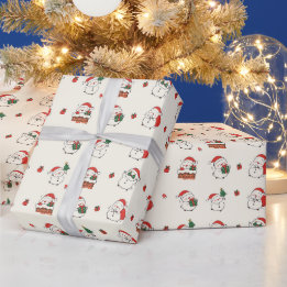 Papel de embrulho personalizado de Natal com bonec