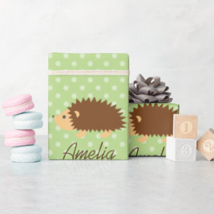 Papel de embrulho personalizado do ouriço bolinha 