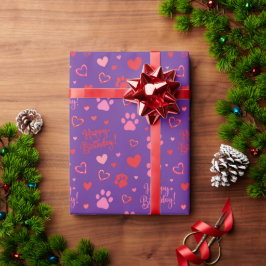 Papel de embrulho personalizado Feliz Aniversário 