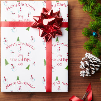 Papel de embrulho personalizado Homem de Neve Nata