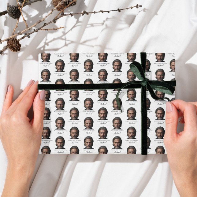Papel de embrulho personalizado para aniversário d (Criador carregado)