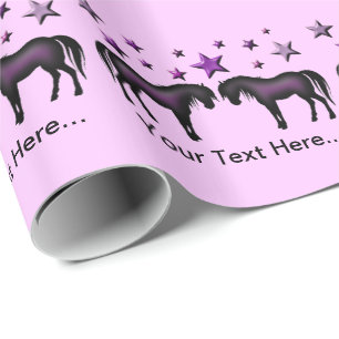 Papel de embrulho personalizado - pôneis e