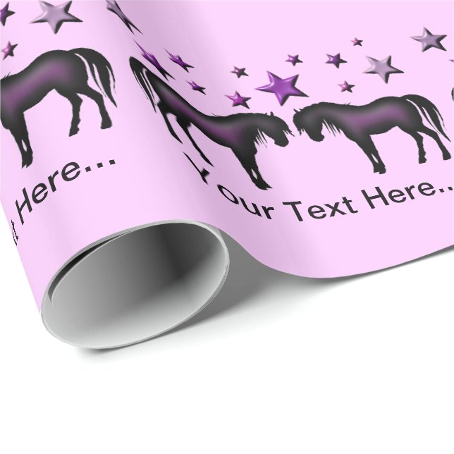 Papel de embrulho personalizado - pôneis e (Ponta do rolo)