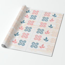 Papel de embrulho pêssego e azul