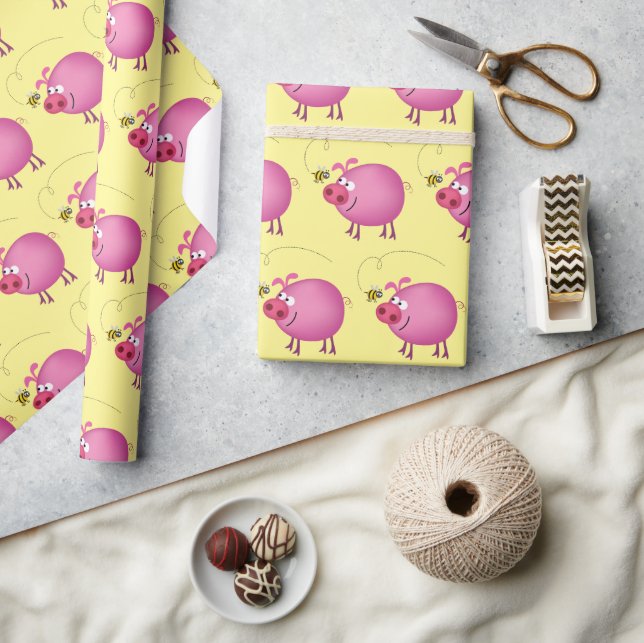 Papel de embrulho Pig & Bee Bee (Artesanato)