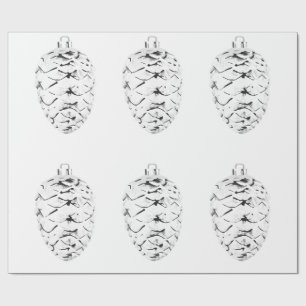 Papel de embrulho Pinecone Prata