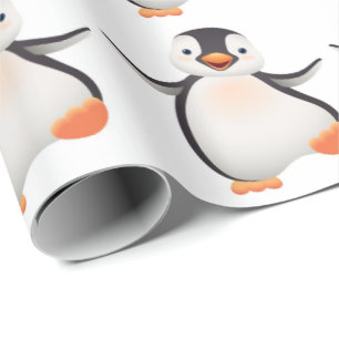 Papel de Embrulho - Pinguim Bebê