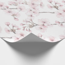 Papel de embrulho Pink Floral Cherry Tree