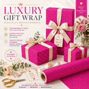Papel de Embrulho Pink Luxe Presente Chic Glam