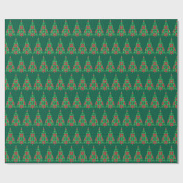Papel de embrulho pixelado árvore de Natal