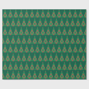 Papel de embrulho pixelado árvore de Natal