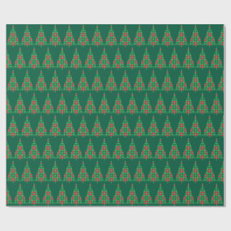 Papel de embrulho pixelado árvore de Natal