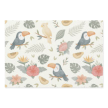 Papel de embrulho plano para chá de bebê tropical