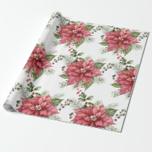 Papel de embrulho Poinsettia