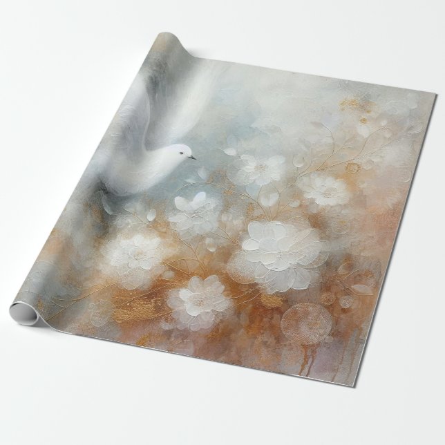 Papel de Embrulho Pombo de Casamento (Desenrolado)