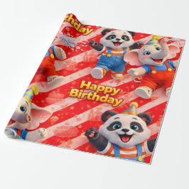 Papel de embrulho premium de aniversário feliz