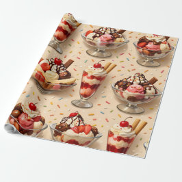 Papel de embrulho premium para sundae de sorvete