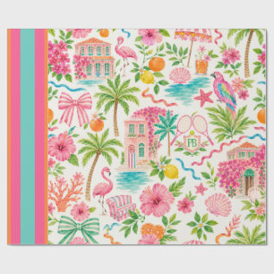Papel de Embrulho Preppy de Palm Beach