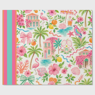 Papel de Embrulho Preppy de Palm Beach