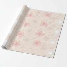 Papel de embrulho presente abstrato flor de pêsseg
