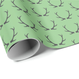 Papel de embrulho presente chifres Verde