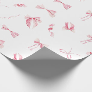 Papel de Embrulho Presente Laços Rosa Coquette Est