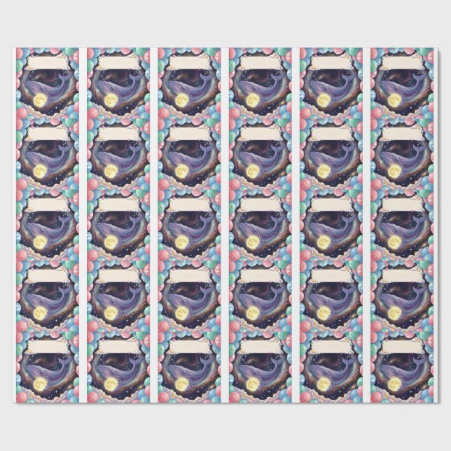 Papel de embrulho presente Lua Celestial  (Aberto)