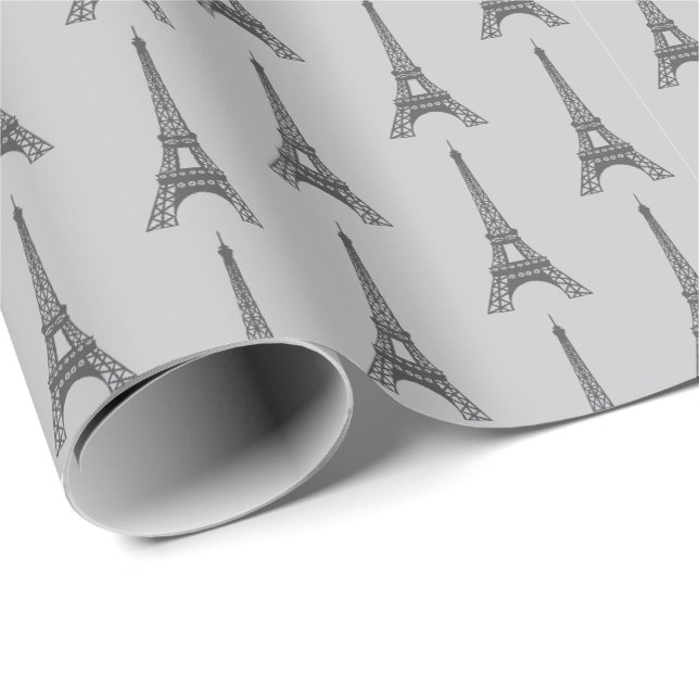 Papel de embrulho presente Paris cinza França (Ponta do rolo)