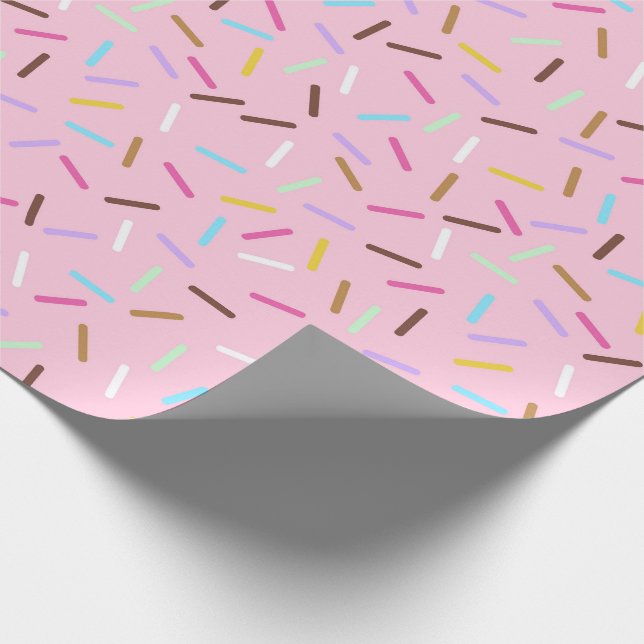 Papel de embrulho presente sprinkles rosa donut ar (Ponta)