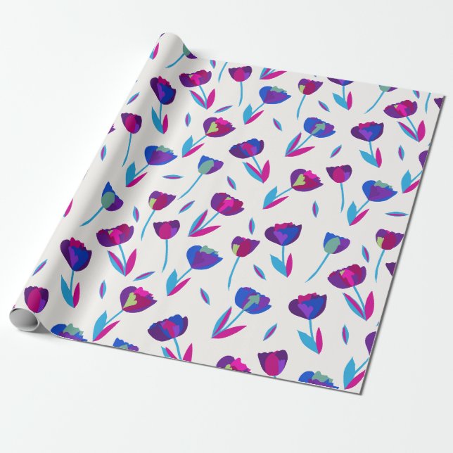 Papel de Embrulho Presente Tulipas Caprichosas (Desenrolado)