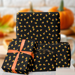 Papel de embrulho preto com padrão de doce de Hall