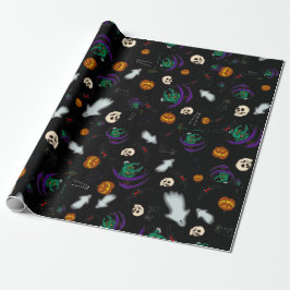 Papel de embrulho preto de Halloween