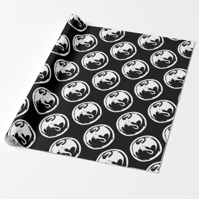 Papel de embrulho preto do Dragão Branco (Desenrolado)