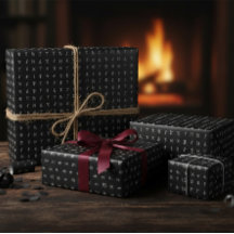 Papel de embrulho Preto e Branco com Símbolo Rúnic