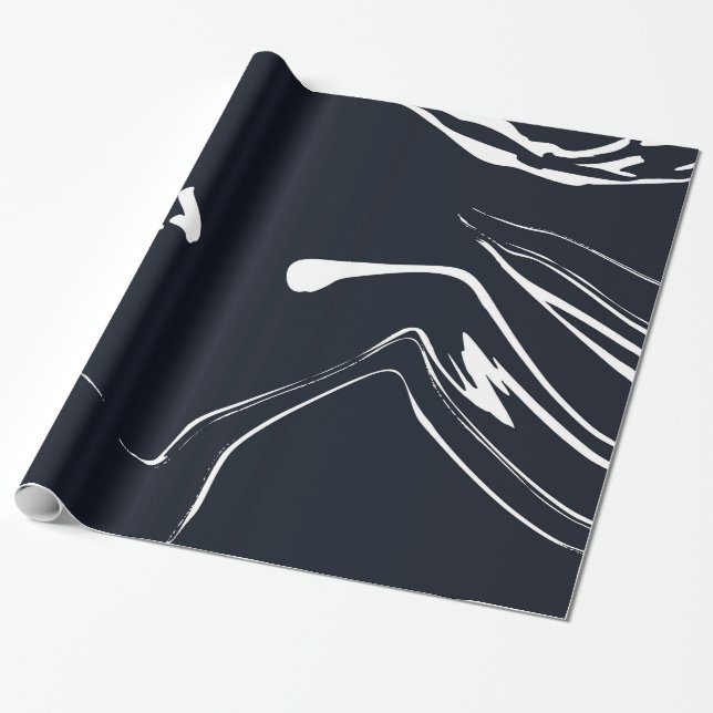 Papel de embrulho preto e branco com textura de má (Desenrolado)