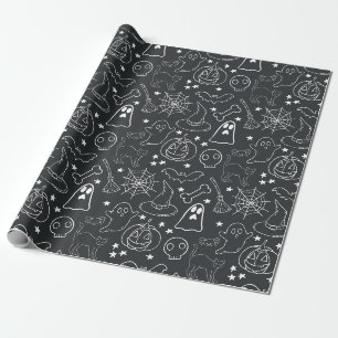 Papel de embrulho preto-e-branco de desenho das Ha