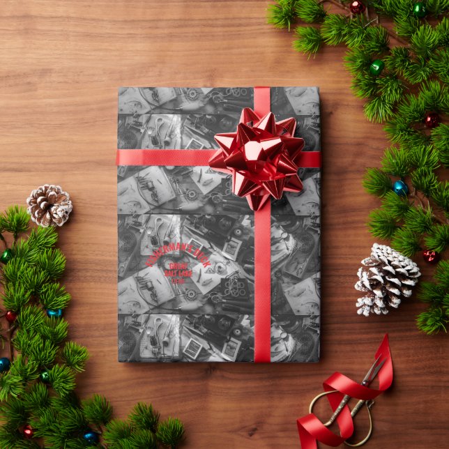 Papel de Embrulho Preto e Branco Fisherman's Deck (Presente de Natal)