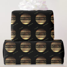 Papel de embrulho preto em ouro de Divorce