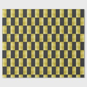 Papel de embrulho Preto-IV com painéis dourados