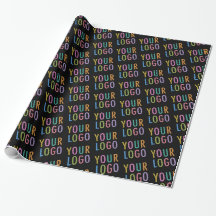 Papel de embrulho preto rolo personalizado logotip