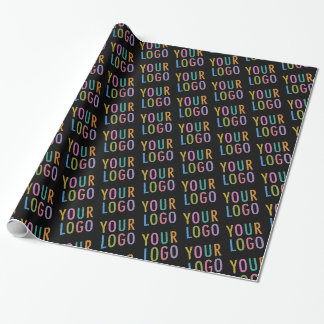 Papel de embrulho preto rolo personalizado logotip