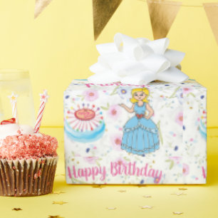 Papel de embrulho Princesa de aniversário