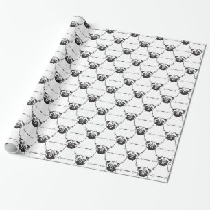 Papel de embrulho Pug