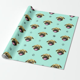 Papel de embrulho Pug Mint